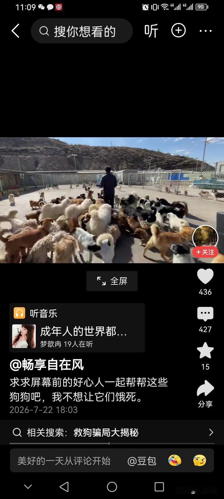 最近在网上刷到起码五六个人说他们收养的流浪狗已经活不下去了，想让网友发发善心，帮