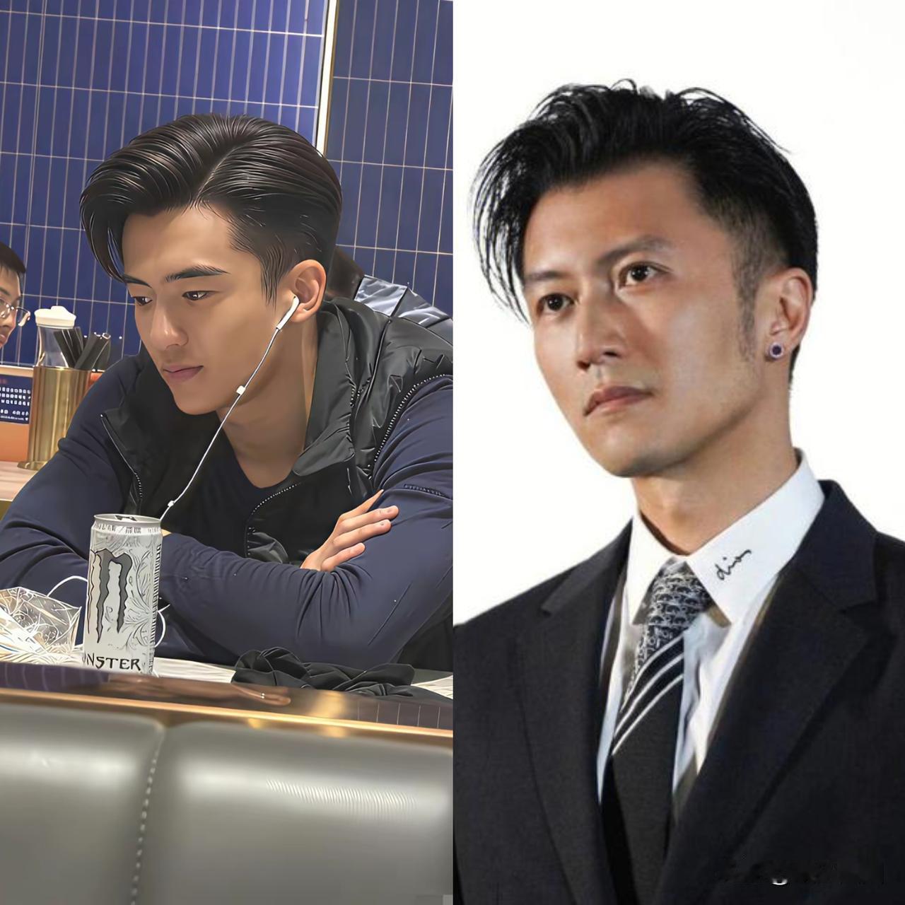 给谢振轩换个发型后他和老爸谢霆锋着实极为相像不过还多了几分儒雅，而非痞帅