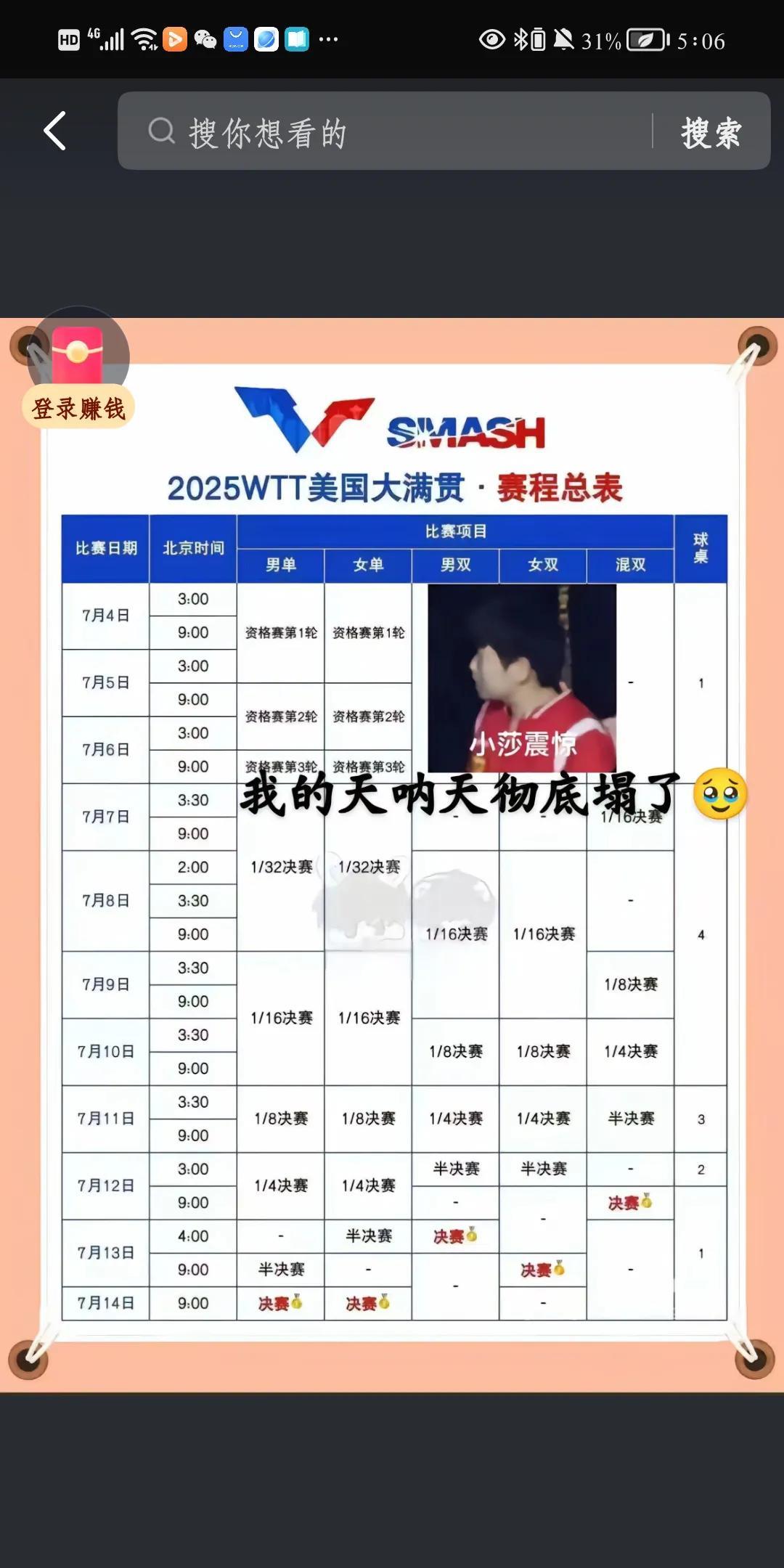 感觉美国大满贯混双有点悬[捂脸哭]，个人见解勿喷！悬也不怕，输了也不怕，主要是一到