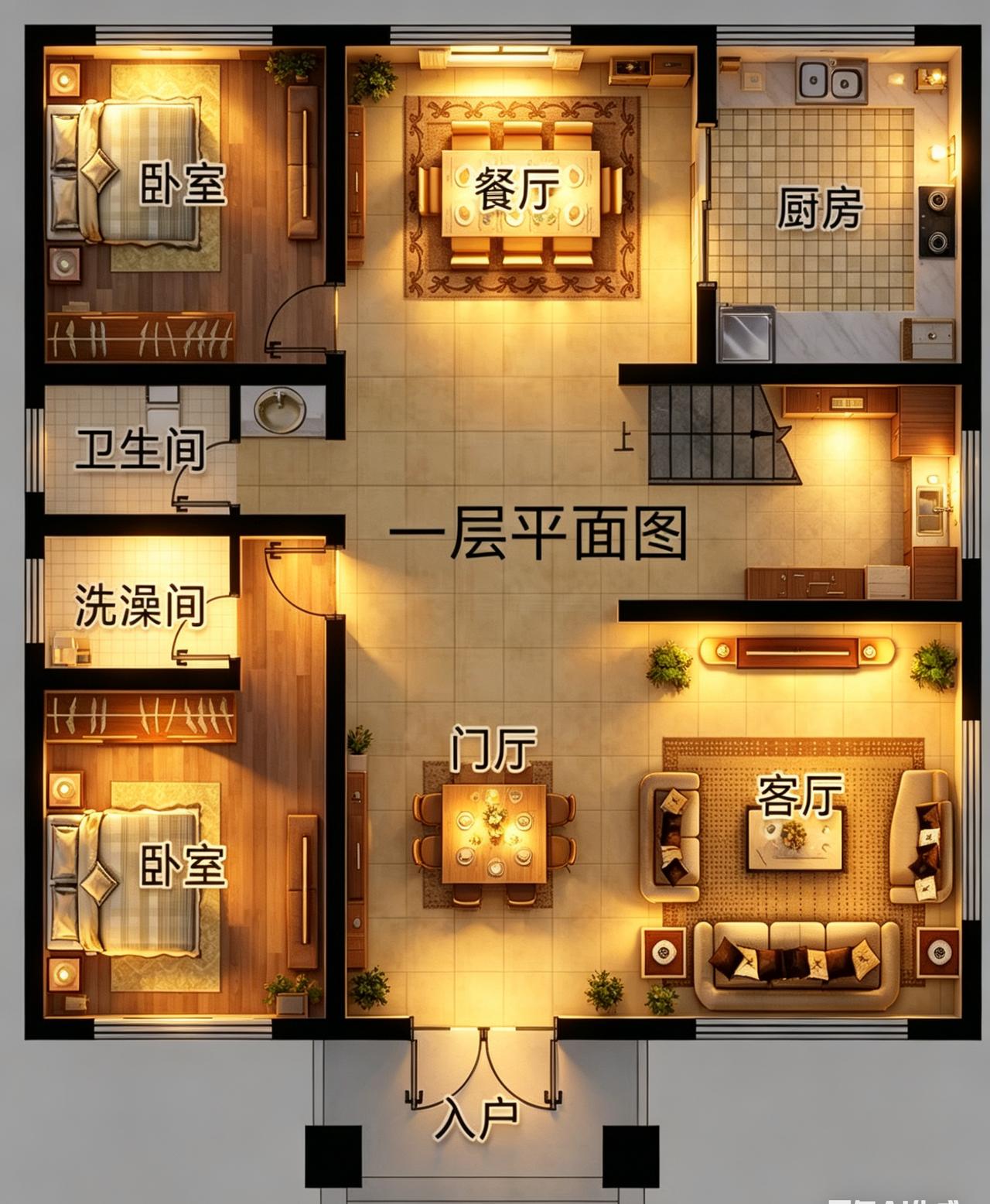 大家都在夸这套户型很不错。别墅设计别墅农村自建房农村自建别墅