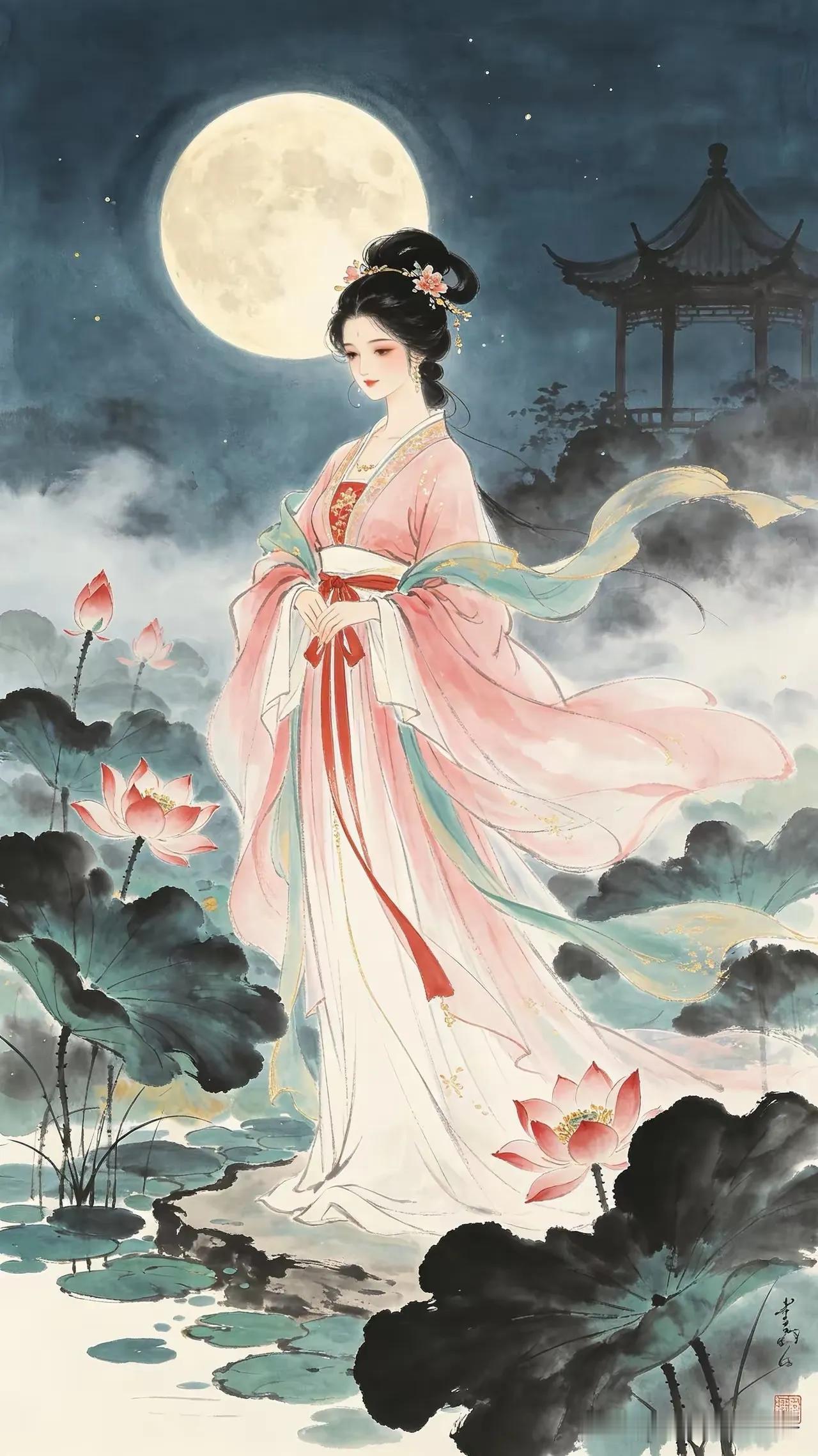 《貂蝉》月下焚香拜素秋，连环巧计解君忧，一身担得江山重，聪明智慧美名留。