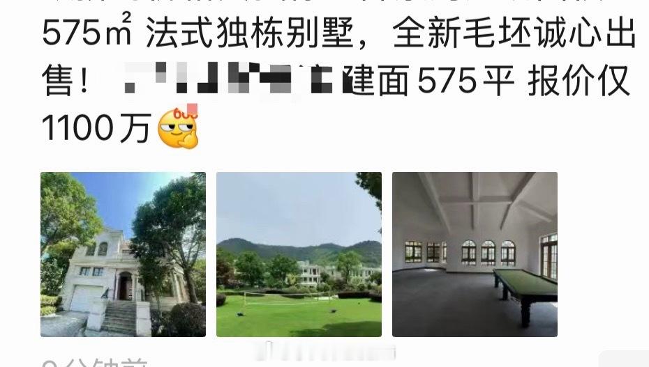 票圈刷到的，好奇心爆棚，不知道什么土豪会买，我看到575平方的面积➕“毛胚”，