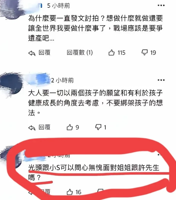 湾湾网友：小S和光头你俩对得起大S与许先生吗？这是什么意思？更有湾湾网