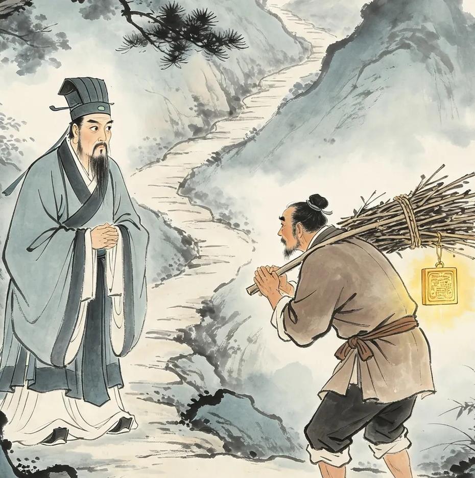 张天师山路偶遇樵夫，看见柴担一物立刻躬身行礼，身份太过特殊张天师山中路遇一