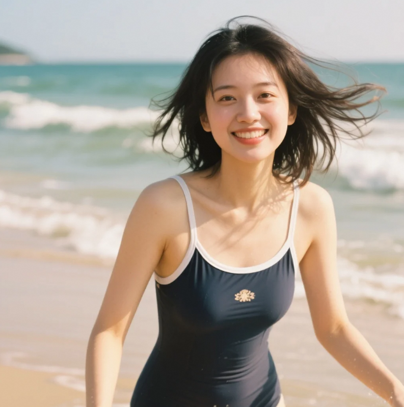 阳光沙滩与连体泳装的夏日物语