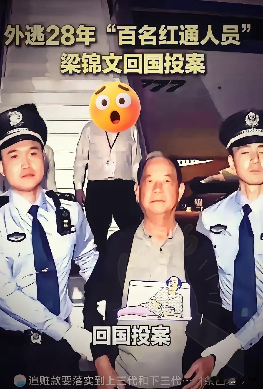 跑路28年，钱花光了，人玩废了，突然想起祖国了。​说什么回来“投案自首”，这算