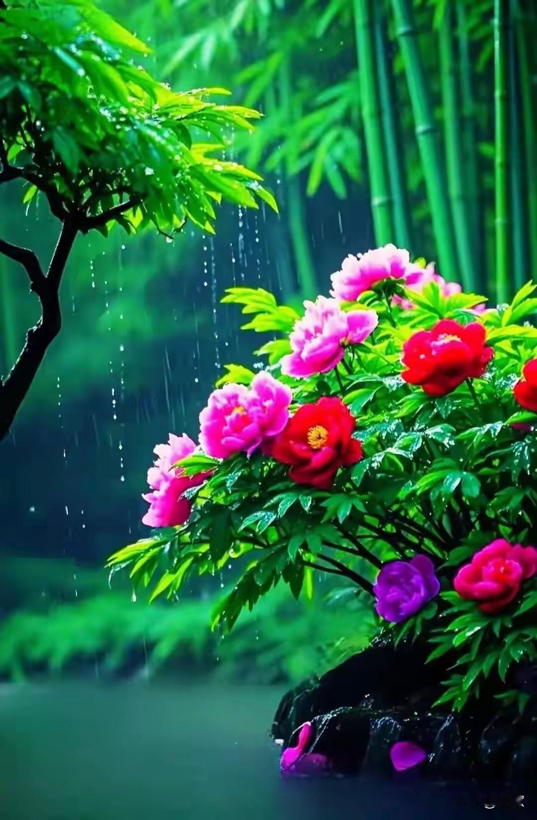 上联:清风作别庭前柳下联:细雨吻遍陌上花横批:此情难却