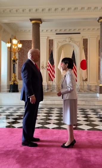 高市早苗用心了，老特不虚此行！10月28日，高市早苗高规格迎接老特，也许是高市