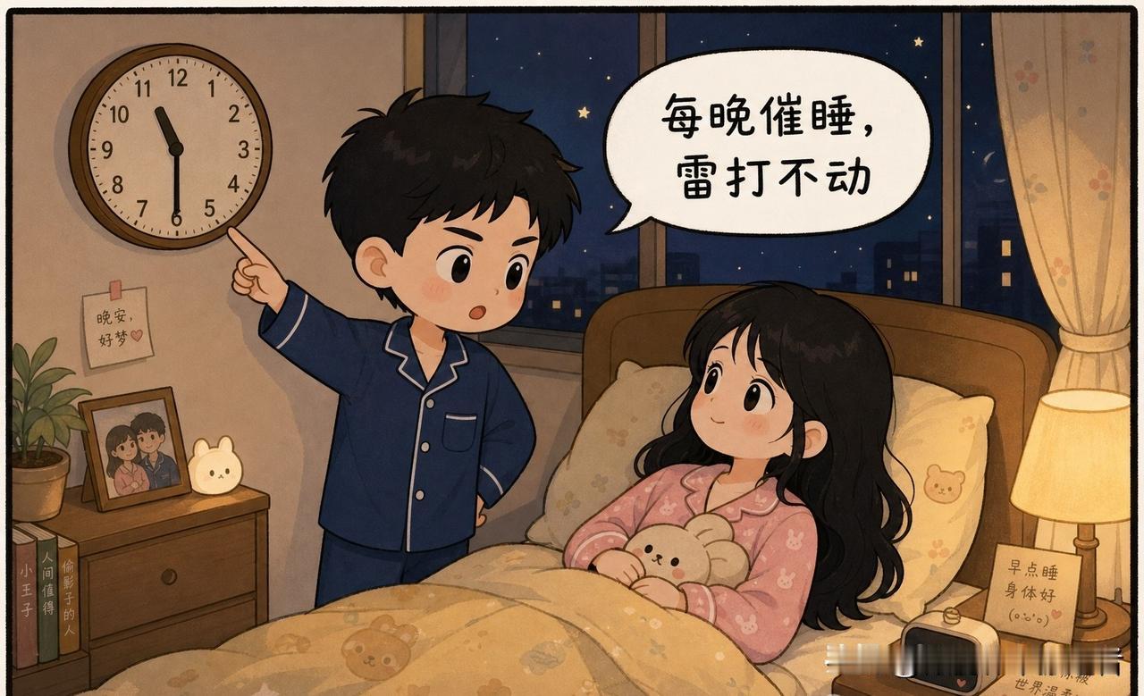 趣味漫画：每晚的催睡环节雷打不动，你苦口婆心劝我休息，我想方设法拖延时间。小小的
