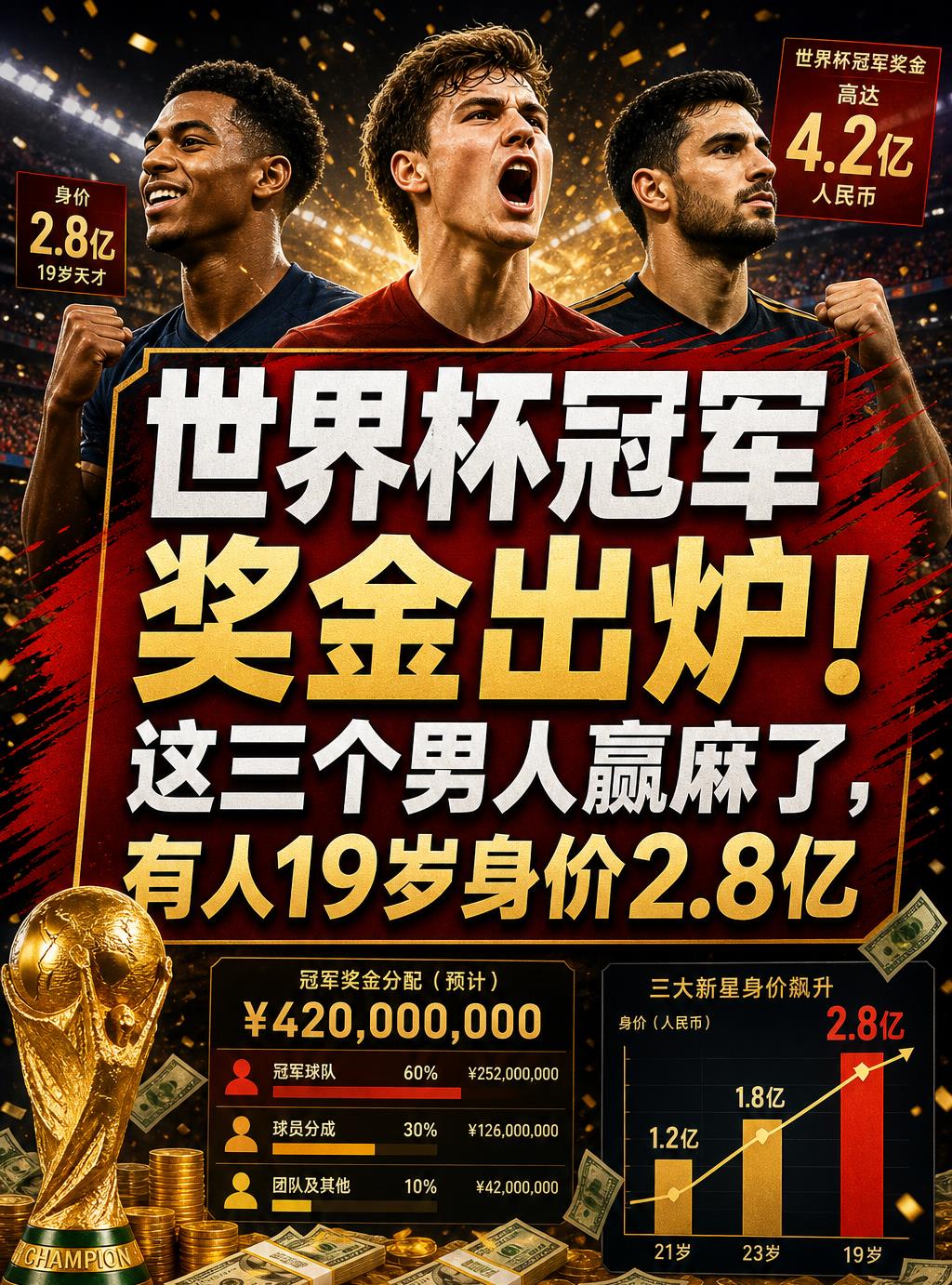 西班牙时隔16年再捧大力神杯，但真正“赢麻了”的三个男人，赢的不只是那5000