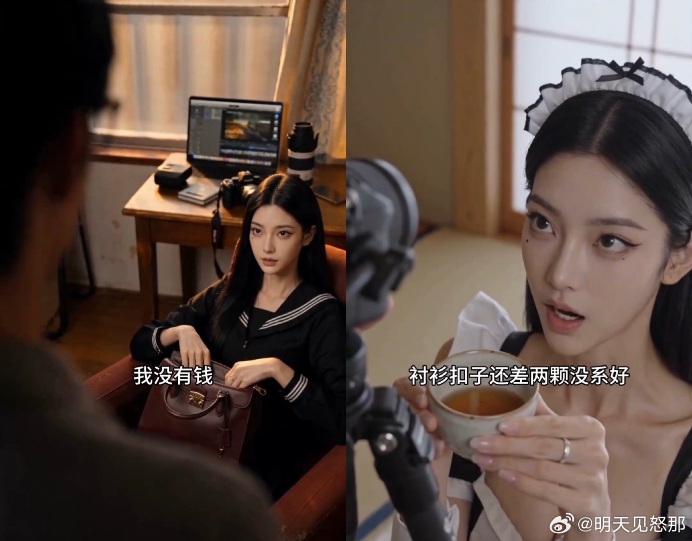 ai🍚🍚🍚快门沦陷📸女自由模特x男摄影师👩🏻主动going提出要拍男友视角女仆装……拍照