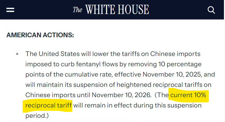 🔻白宫刚刚发布的情况说明书证实，美国对中国实施的“对等关税”（即所谓“解放日关