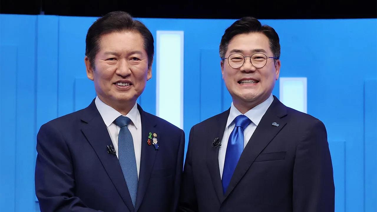 民主党党首竞选第一回合郑清来得票率62.77%，以约25个百分点的优势战胜了朴