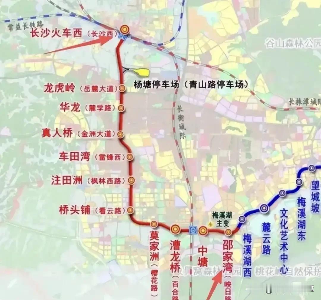 长沙地铁就指望这两条线啦！这两条均为延长线，其作用是在城区周边拓展版图。一条连