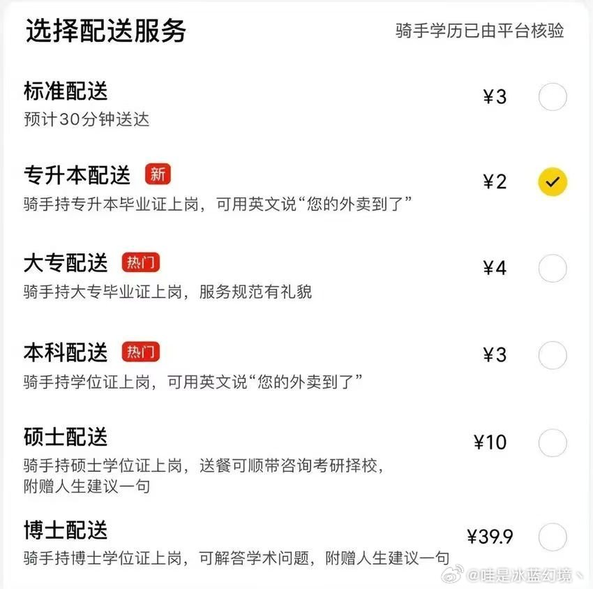 送外卖都卷学历了吗