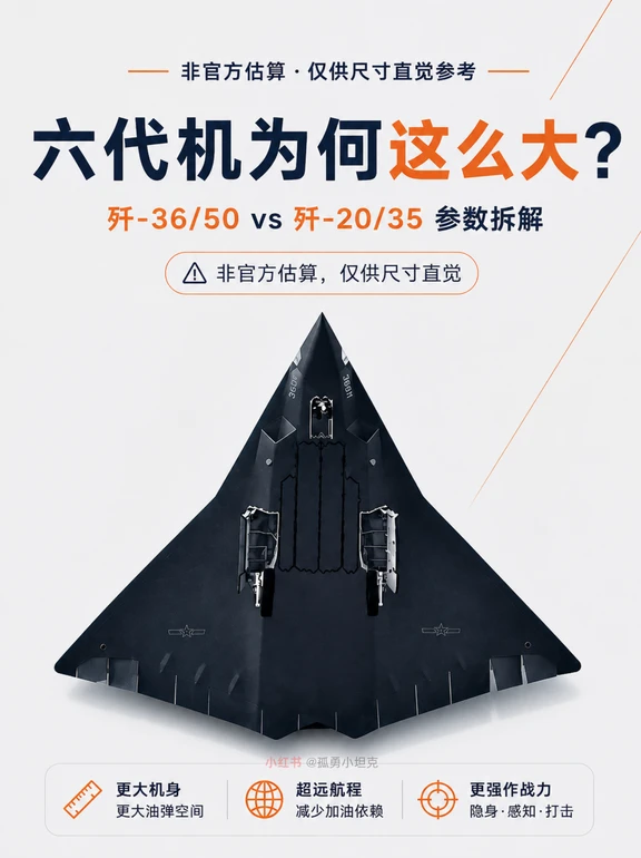 六代机大一圈，不是为了好看是为更好隐身？