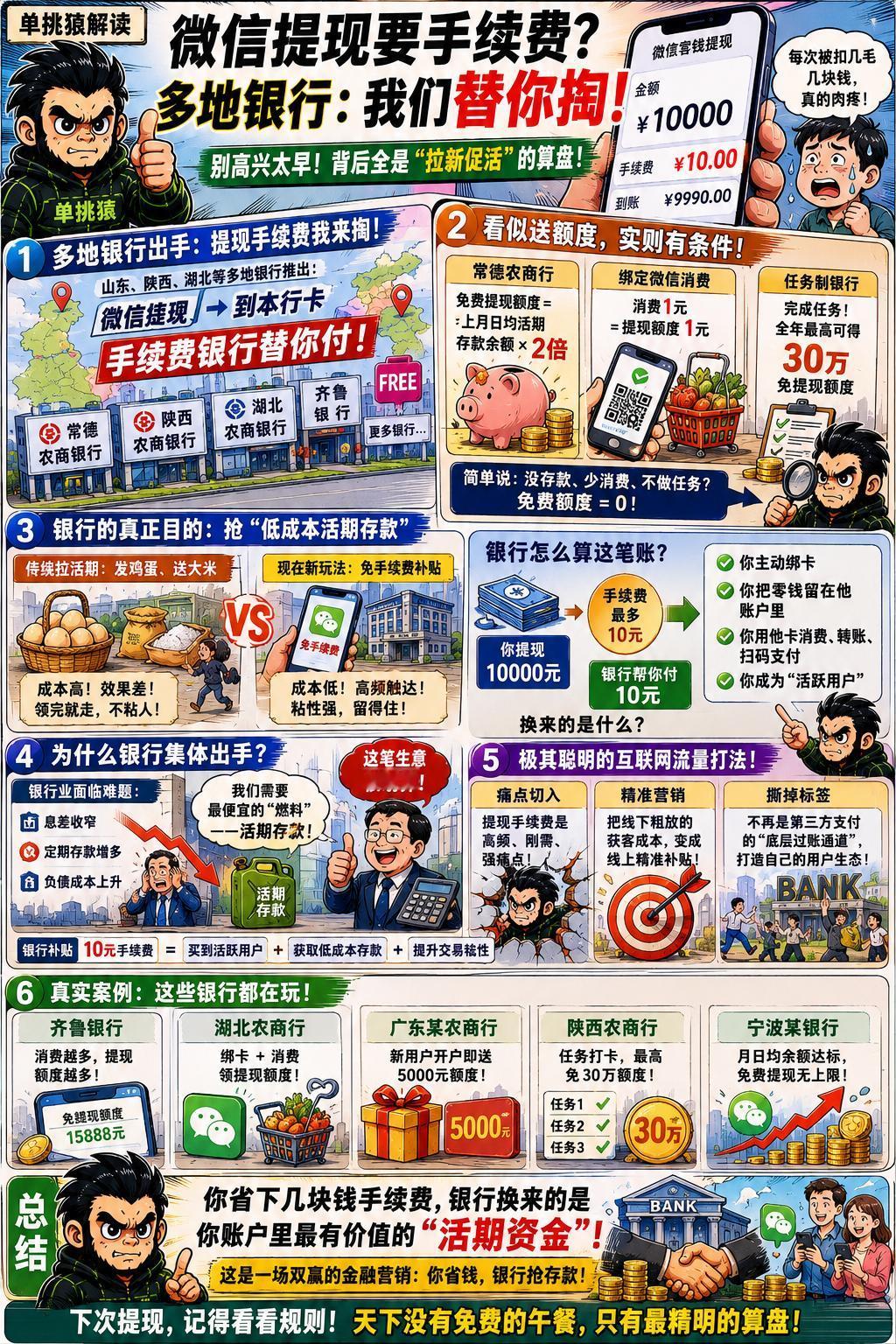 微信零钱提现收千分之一的手续费，钱虽然不多，但每次看着被扣掉的几毛几块，总让人觉
