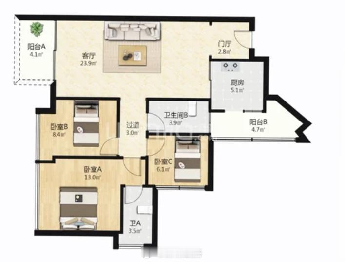 华润城润府一期89平成交价960万，30多楼，960/89=10.7万。看情况2