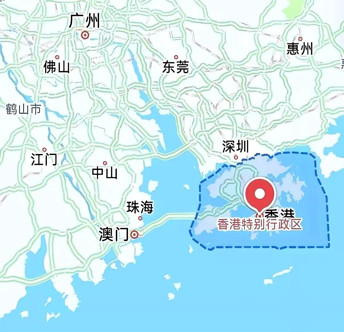 从地图上看，离香港最近的城市有两个，一个是他北边的深圳。可香港人偏偏绕过了这两