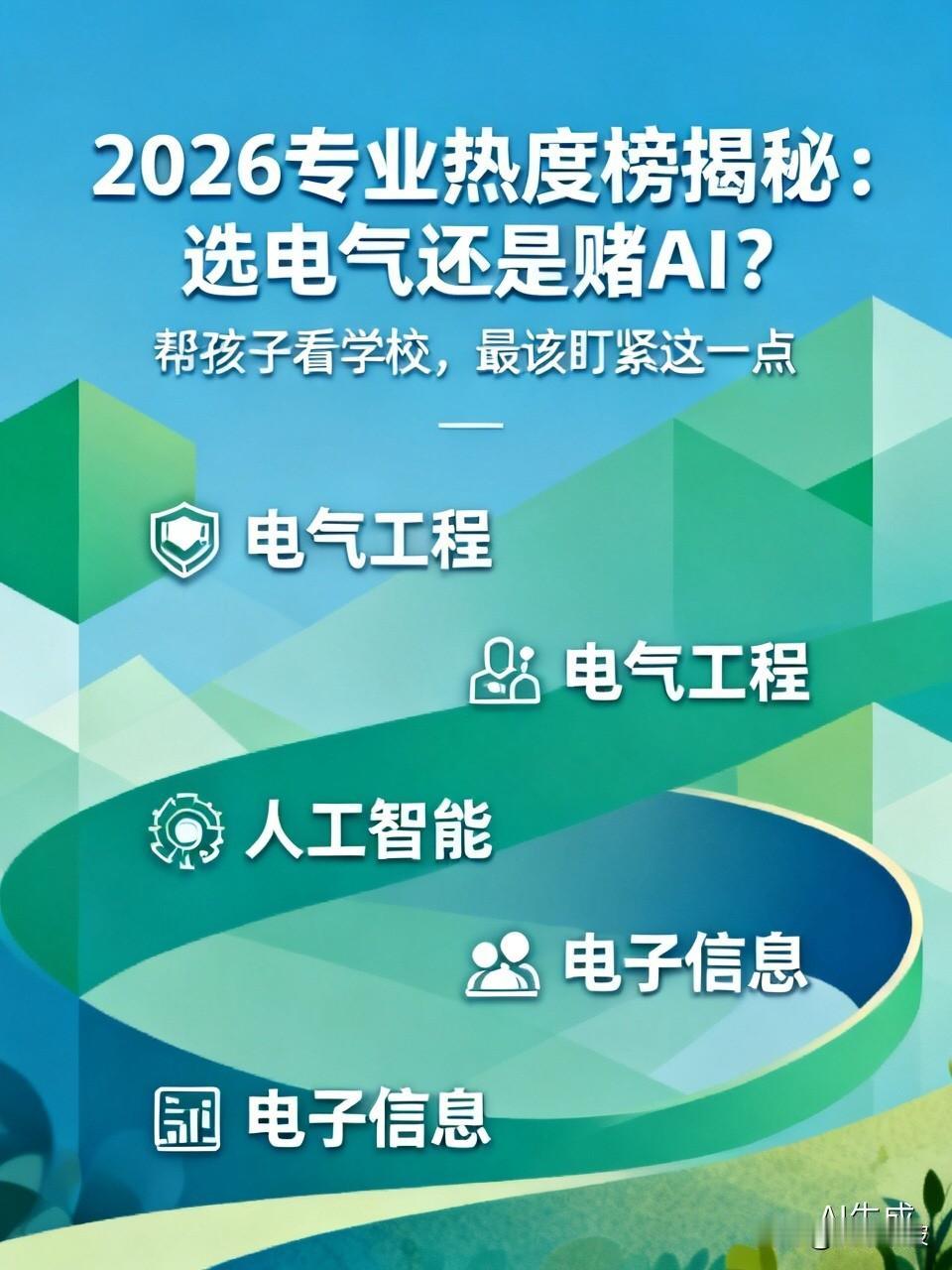 2026专业热度榜揭秘：选电气还是赌AI？帮孩子看学校，最该盯紧这一点2
