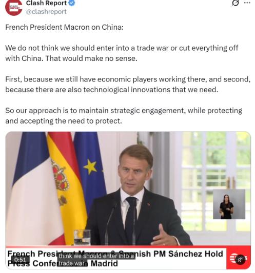正在西班牙访问的法国总统马克龙，9月30日被问到对华关系，说了一段挺实在的话。他