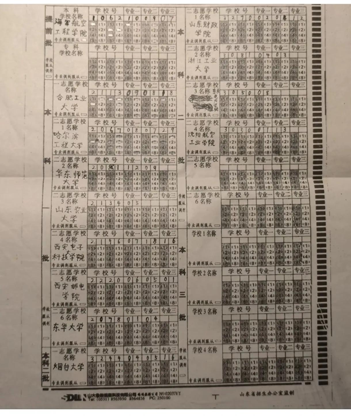 20多年前的高考志愿填报卡是怎样的？你填了哪几个学校，还有记忆吗？当时的志愿