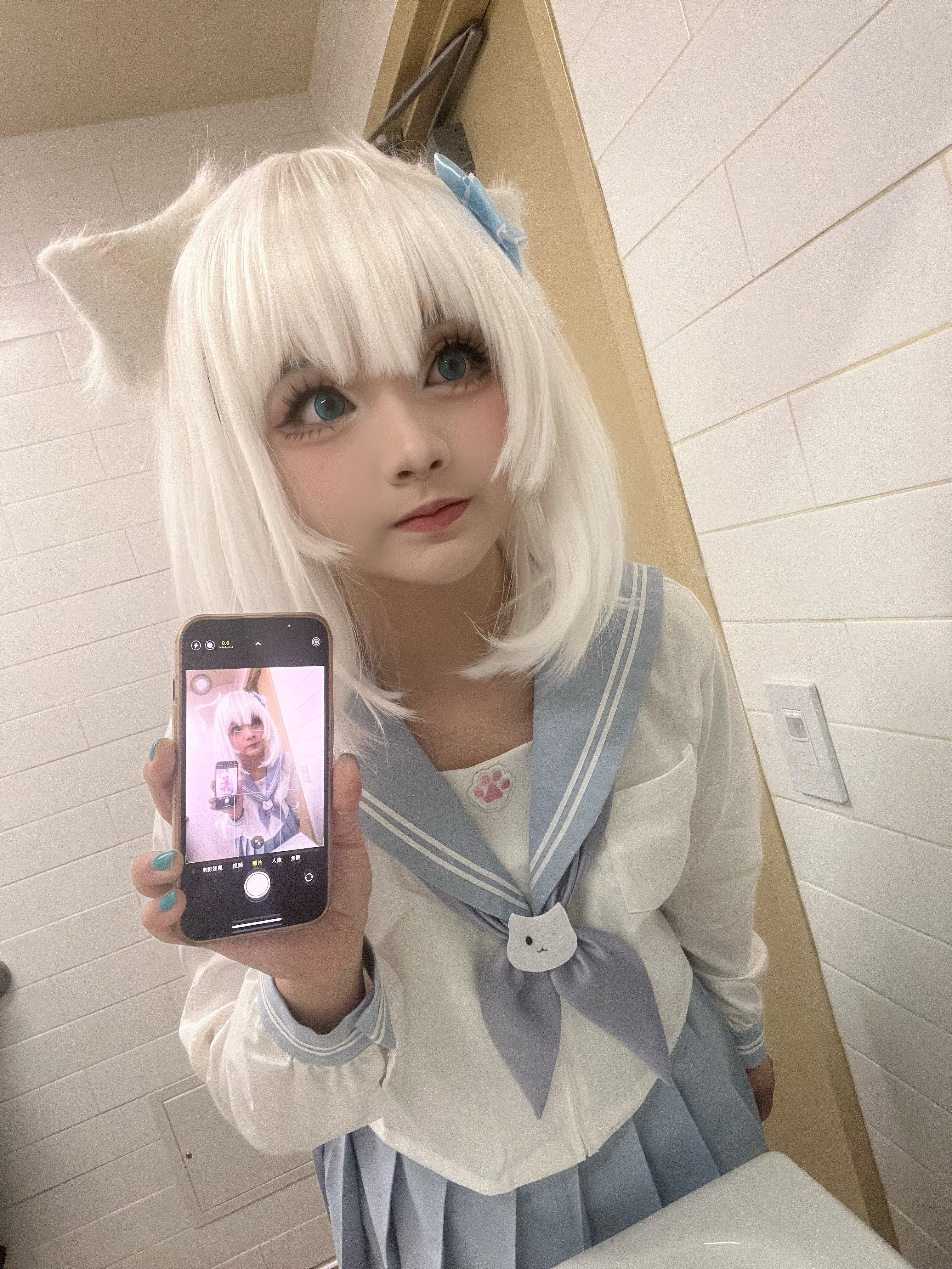 neko🪽🪽milk二次元cos大赏白毛猫娘舞萌dx​​​