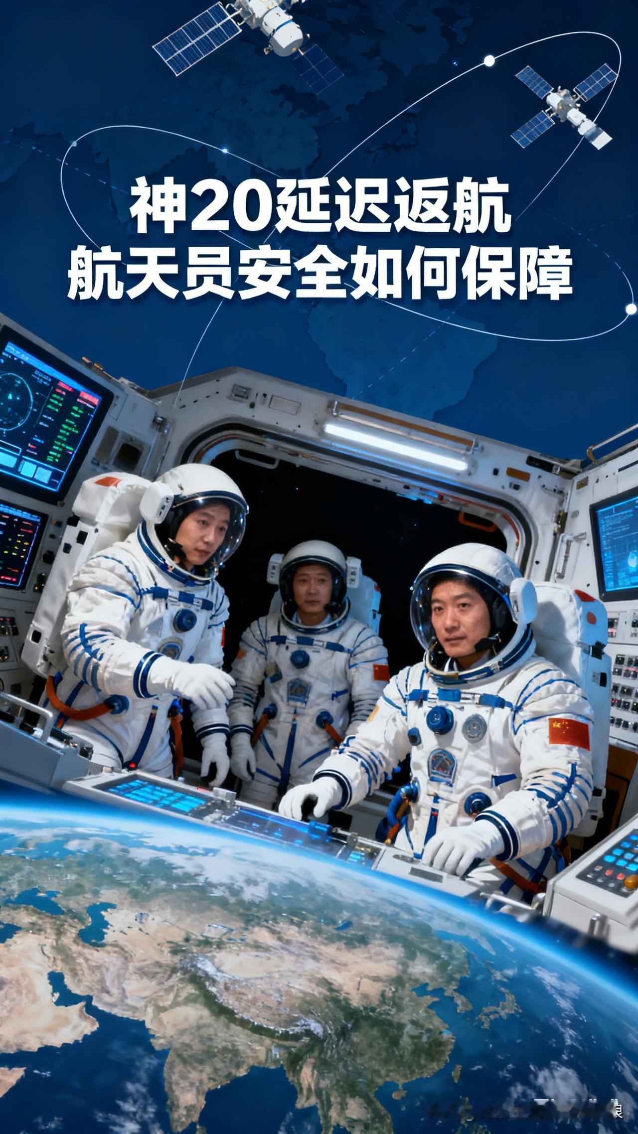 神20延迟返航，航天员安全有啥保障？看完心里就踏实了神20因太空微小碎片撞