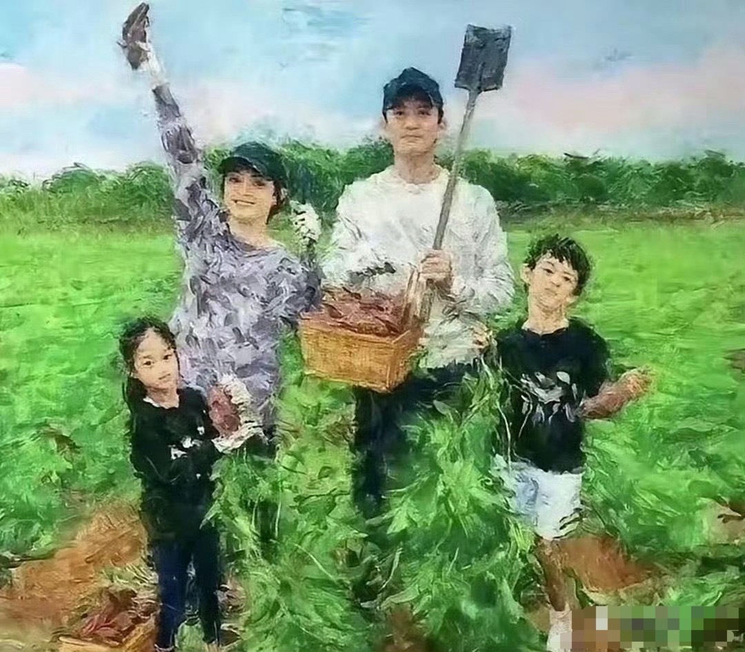 这是孙俪画的一家人吗，看着好有质感