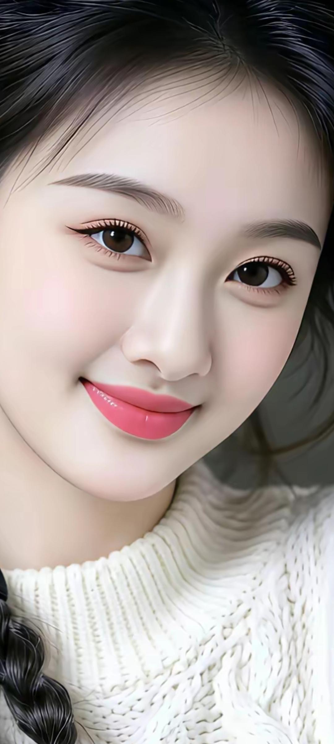 甜美笑容，温柔眼眸，冬日暖阳下的少女🌞💖