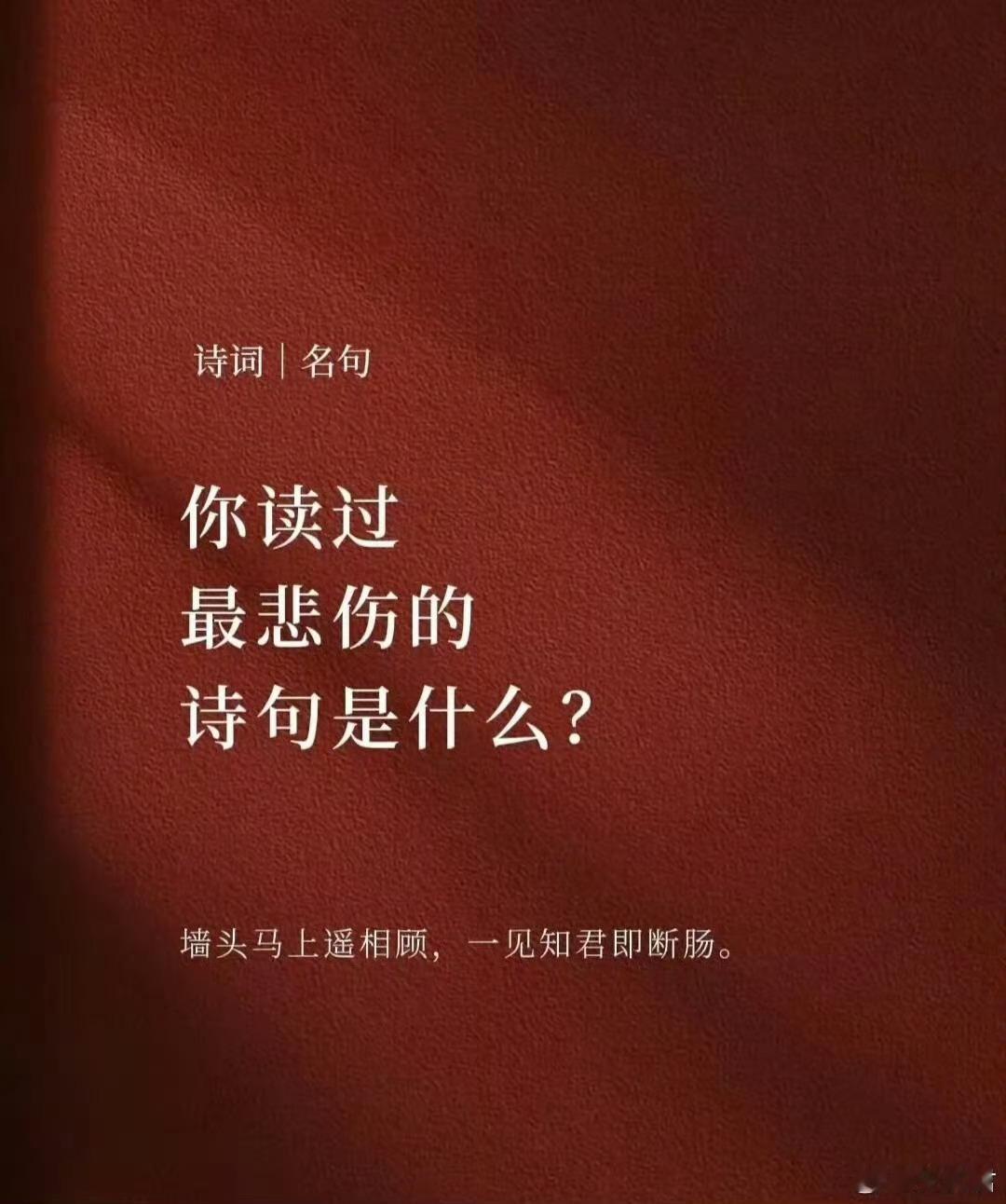 你读过最悲伤的诗句是什么？