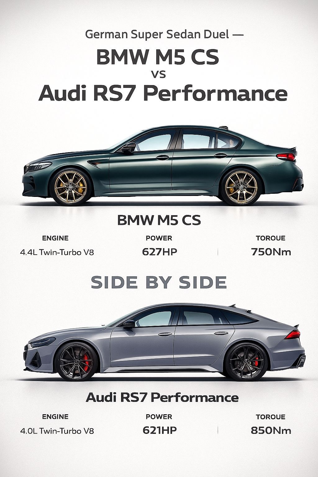 奥迪RS7vs宝马M5这俩车你更喜欢谁？