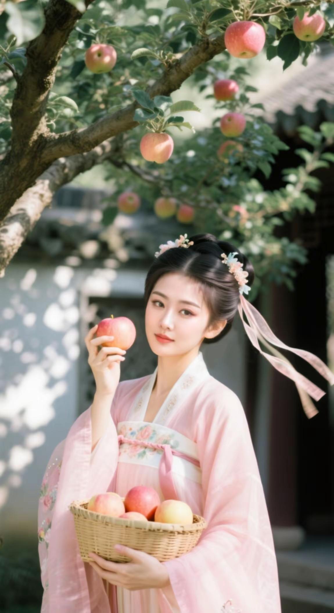 苹果树摘苹果