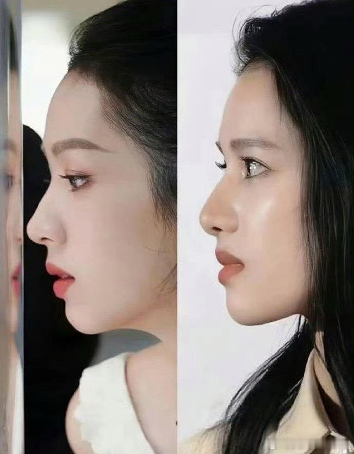 看看张婧仪和周也侧脸好像，不说一模一样，简直就像亲姐妹