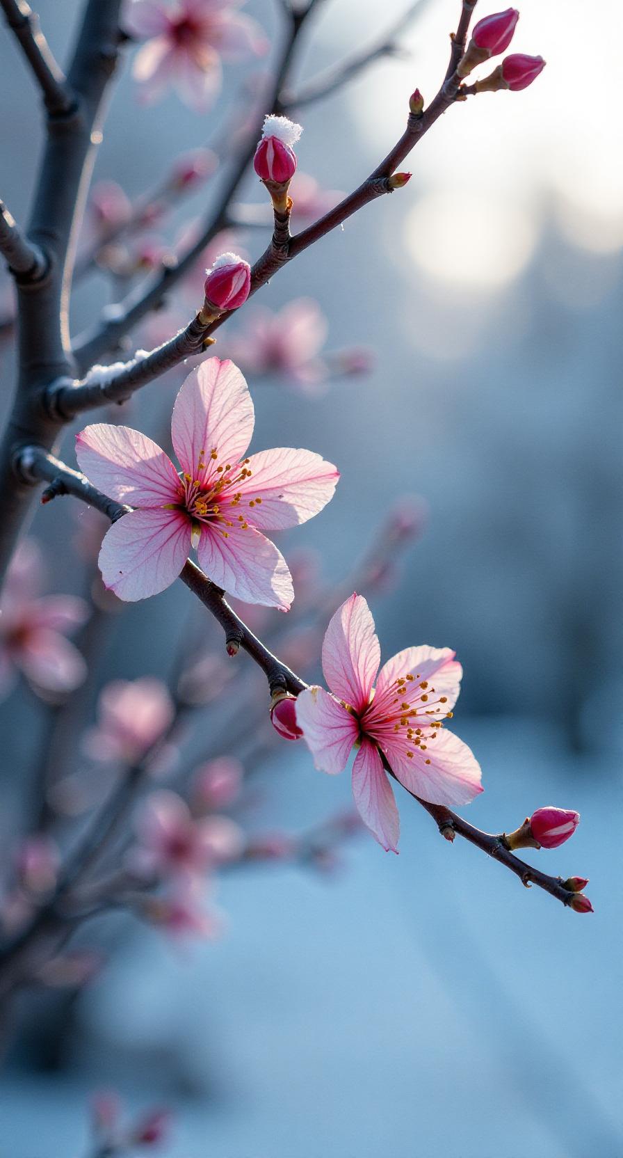 下联：冬霜冬雪冬梅红，对上联春风春雨春桃翠
