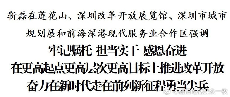 3月24日，靳磊履新深圳后，首次调研来到了莲花山、深圳改革开放展览馆、深圳市城市