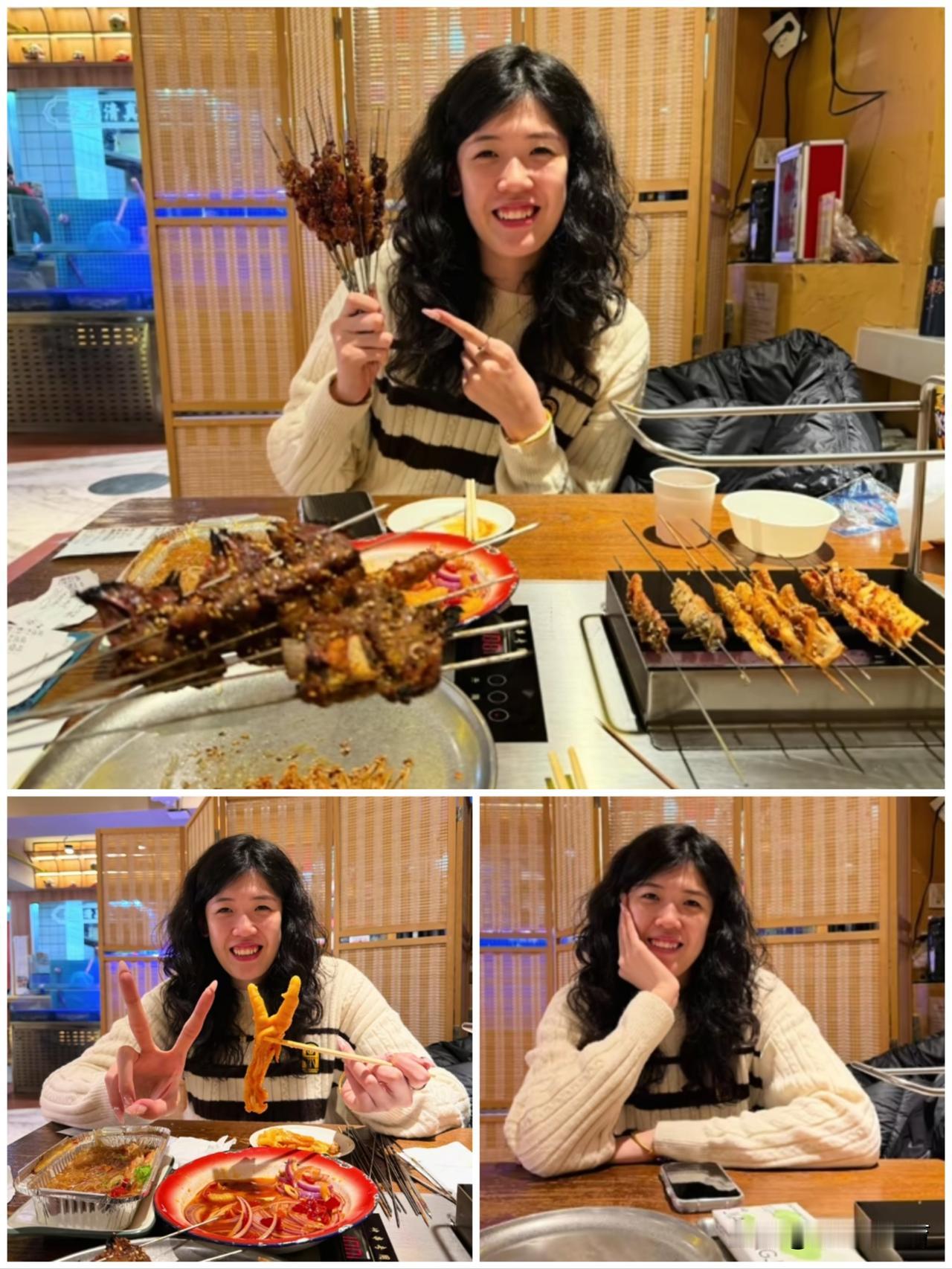 李盈莹抵达哈尔滨胡吃海喝并将开启“下一站”，天津女排暂时应该指望不上她了。看得出