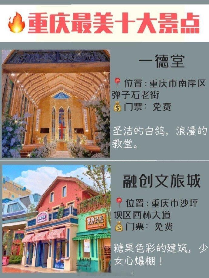 重庆打卡地【重庆攻略】十大最美景点合集‼️值得收藏等疫情稳定，天气凉爽就去拍照