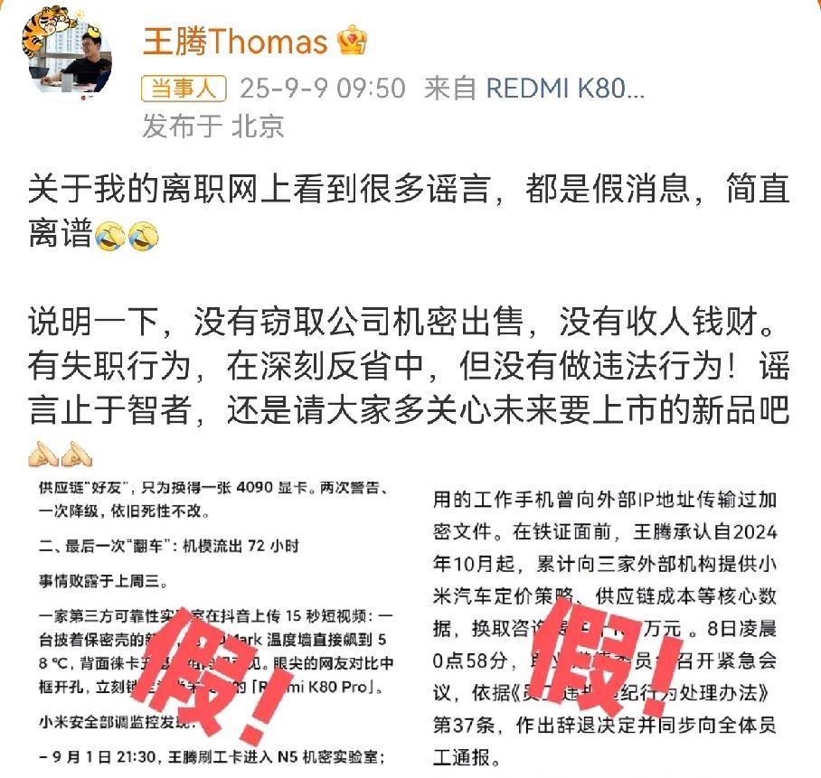 王腾辜负了雷军，未来也只有另起炉灶这一条路了，小公司他看不上，大公司谁也不敢