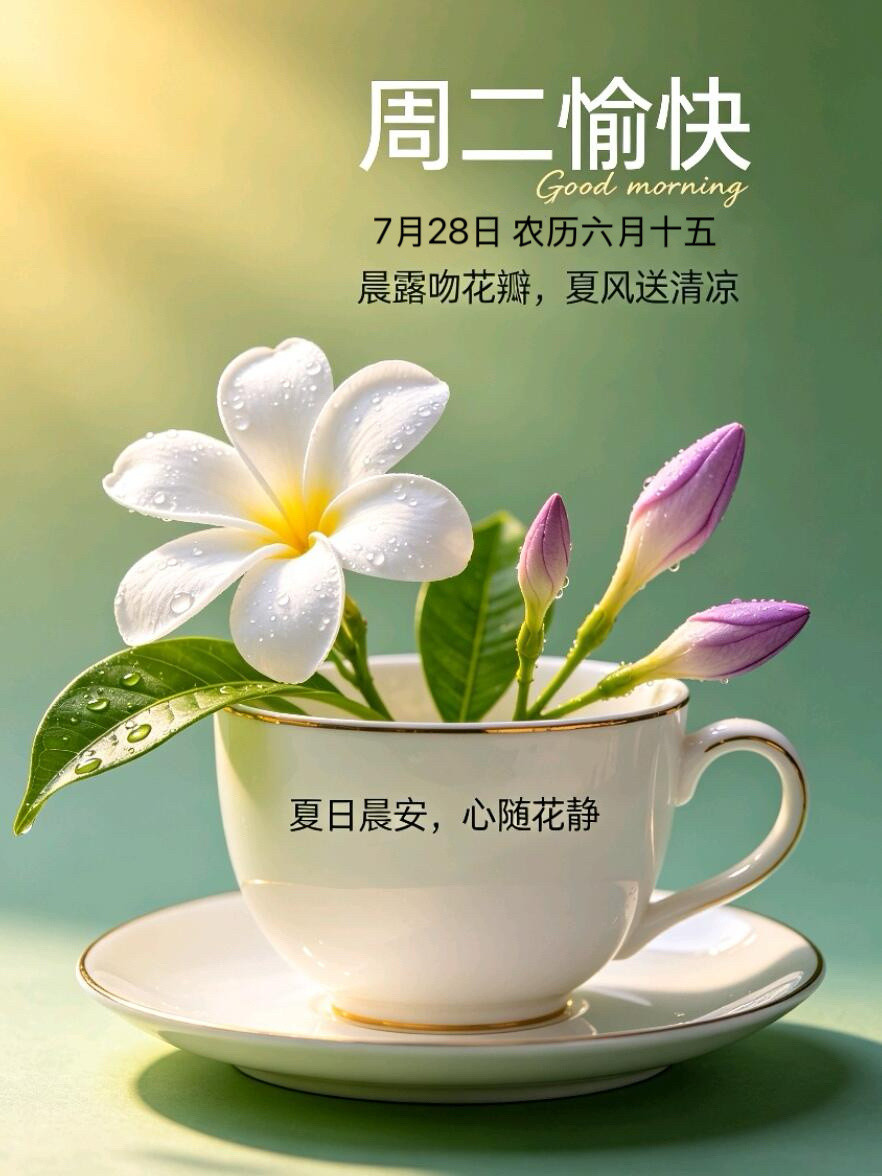 2026.7.28周二早安祝福图片壁纸拿图吱一声噢～