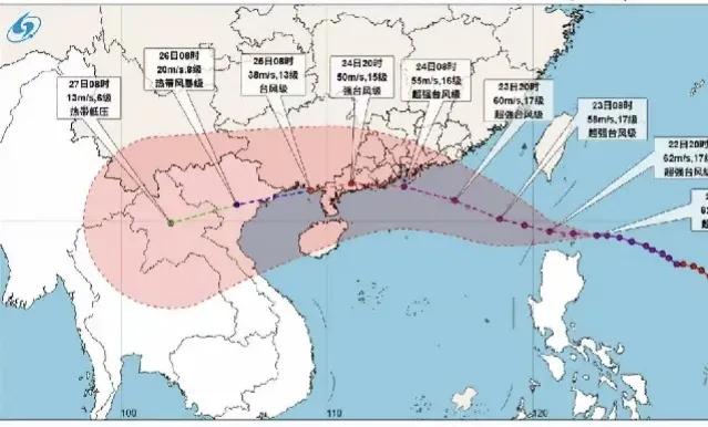 台风桦加沙登陆广东，17级风力+特大暴雨，超强破坏力！我在东莞，有些担心，就查了