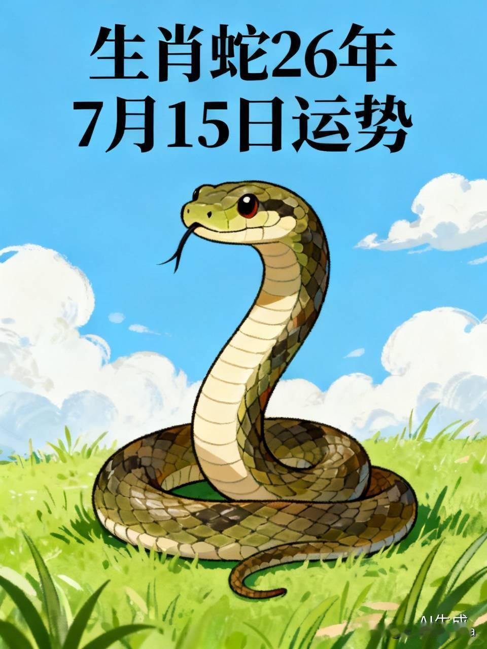 虽然不能直接说生肖蛇26年7月15日运势，但能从类似思路分享些生活感悟。有时候，
