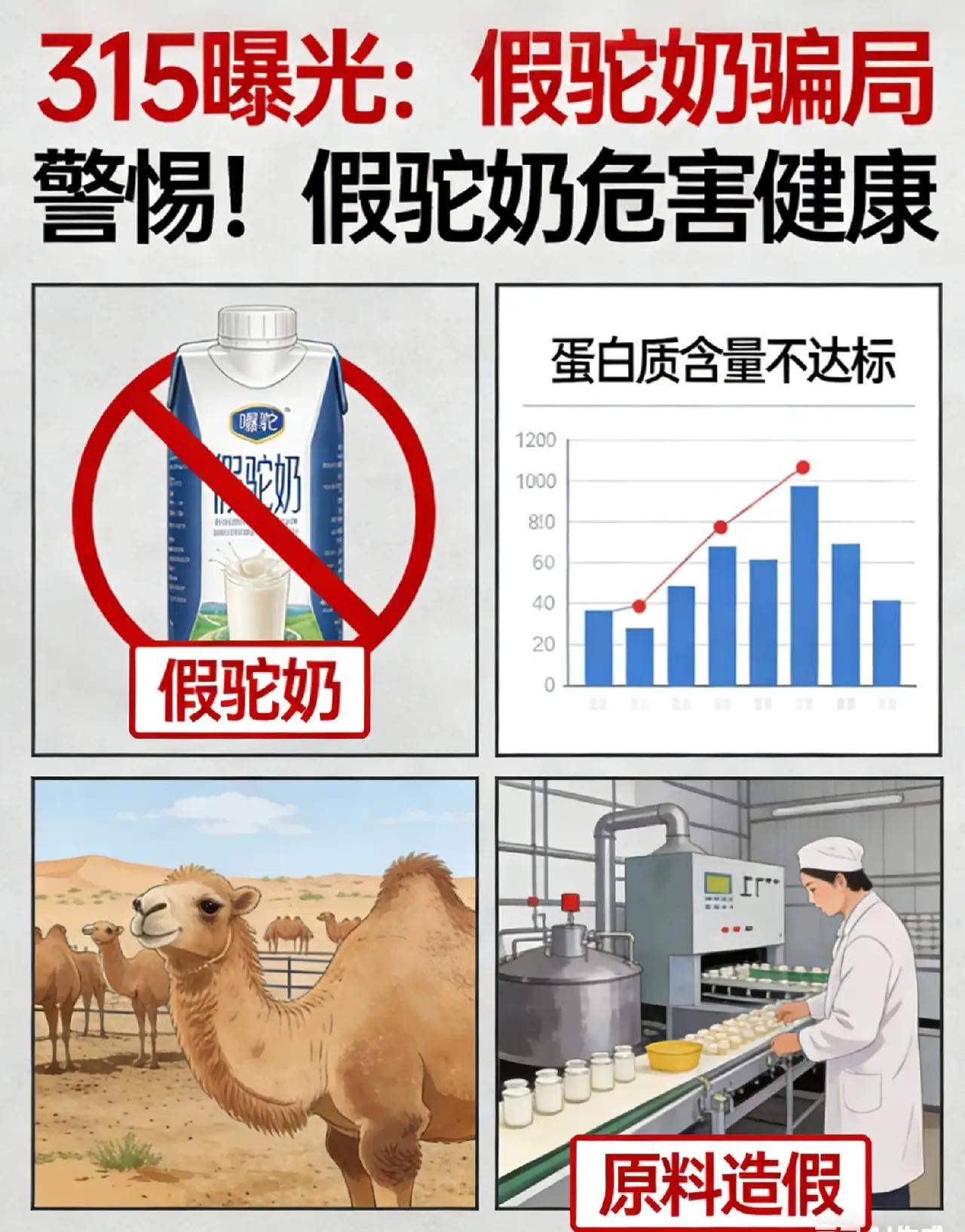 315揭开的假驼奶骗局，实在是令人发指！售价上百块一罐的所谓“新疆纯驼奶”，每