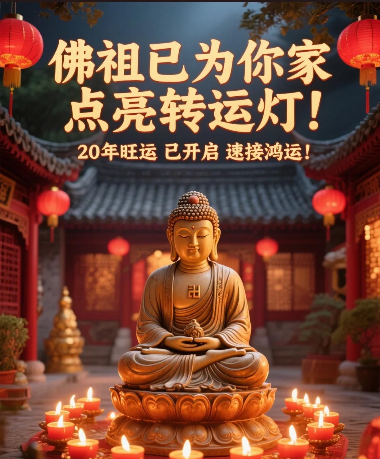 佛祖慈悲已为家中点亮璀璨转运明灯！愿这祥瑞之光，照亮子女前行的每一步。愿