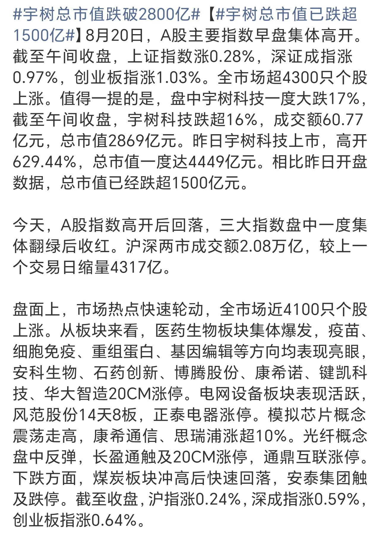 宇树总市值已跌超1500亿这么看来，那个开盘就跑路的中签者才是最智慧的，不然也要