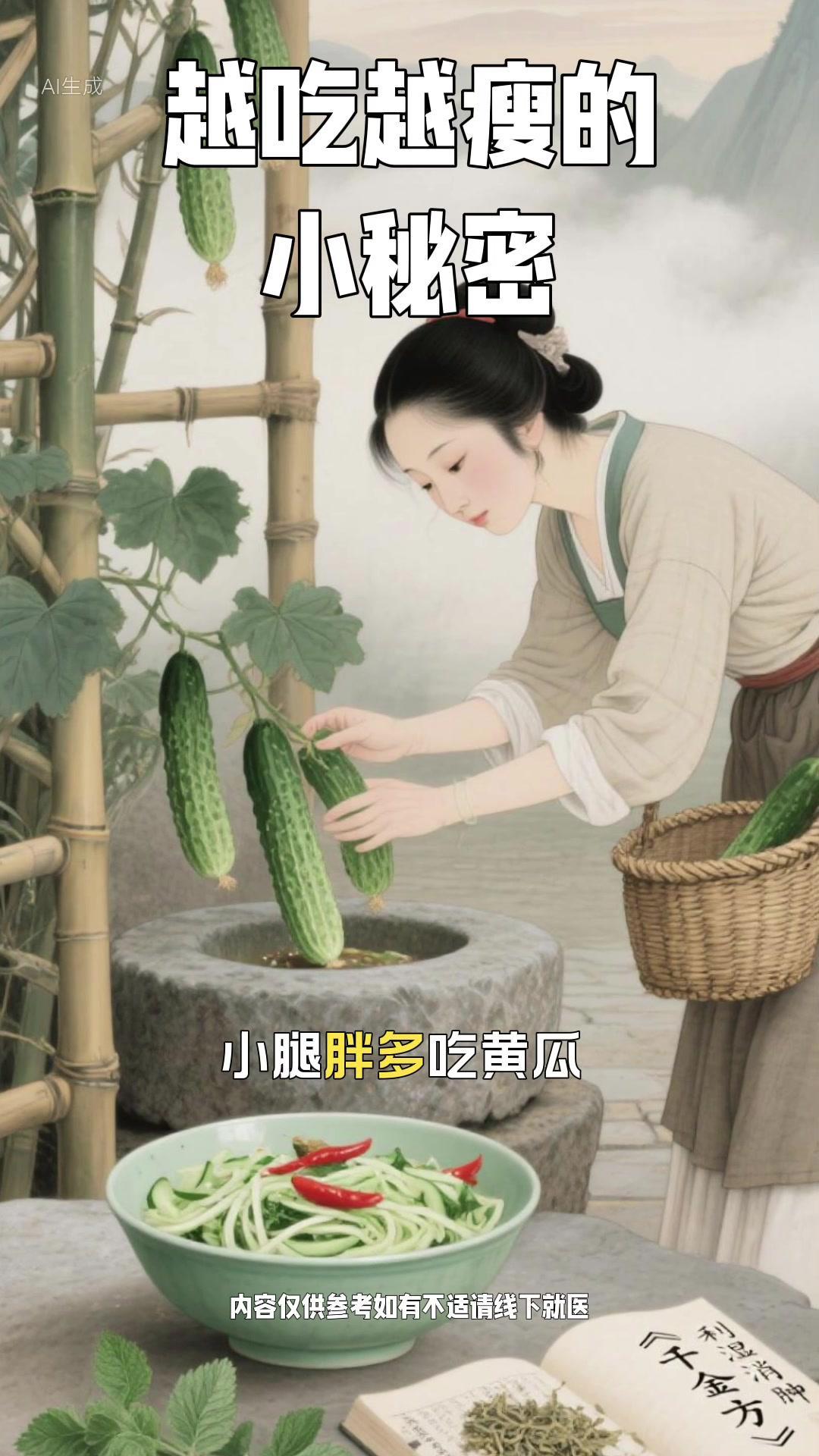 1️⃣小腿胖，多吃黄瓜。2️⃣臀部胖，多吃西兰花。3️⃣腰部胖，多吃菠菜。