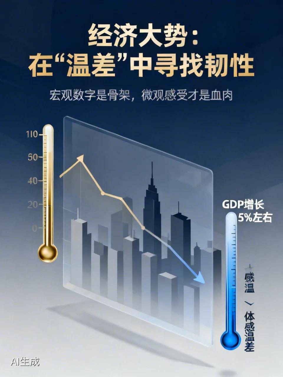 最近跟朋友聊天，发现一个有意思的现象：新闻里说GDP增长5%左右，经济总量稳步攀