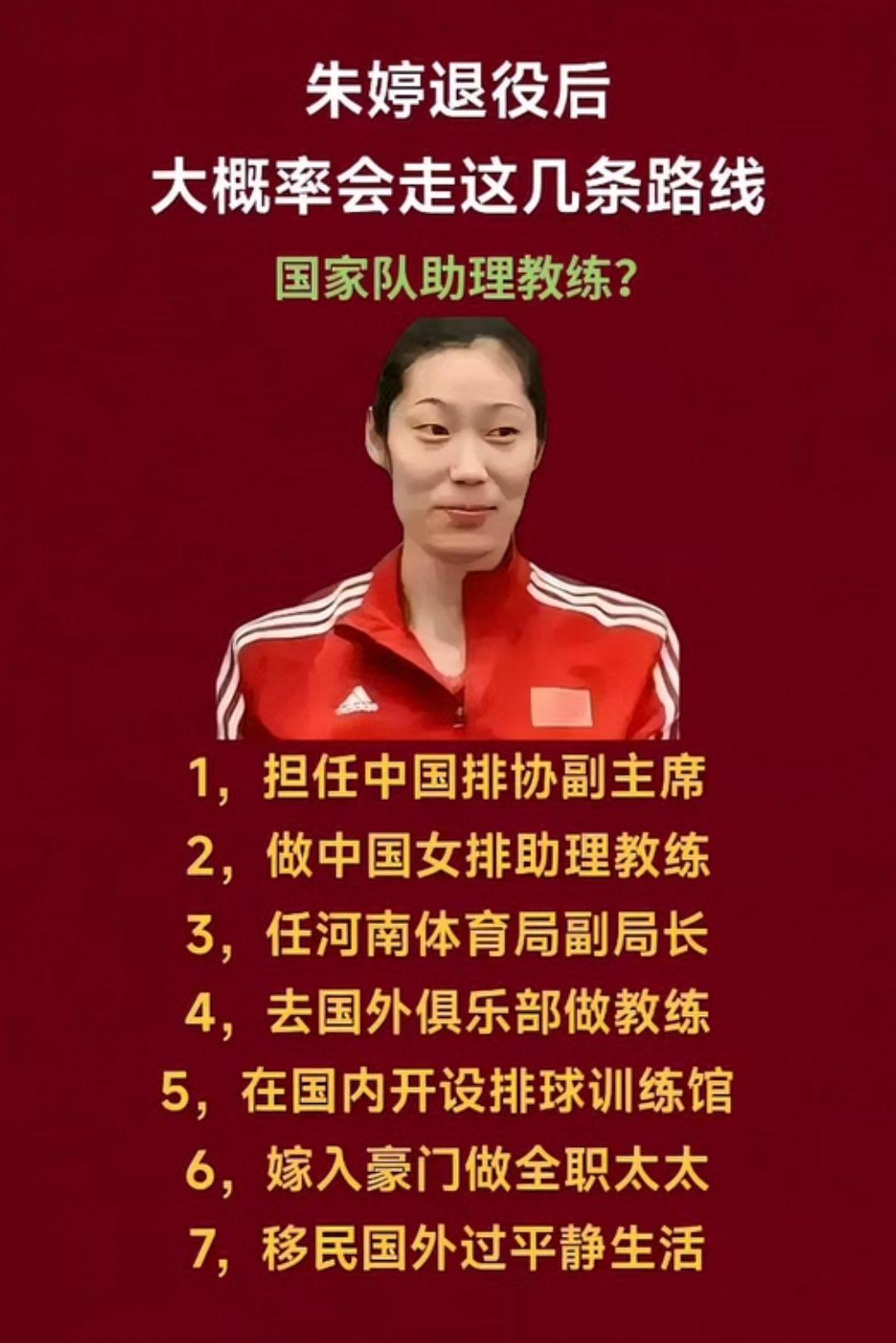 朱婷退役后大概率会走这几条路线！