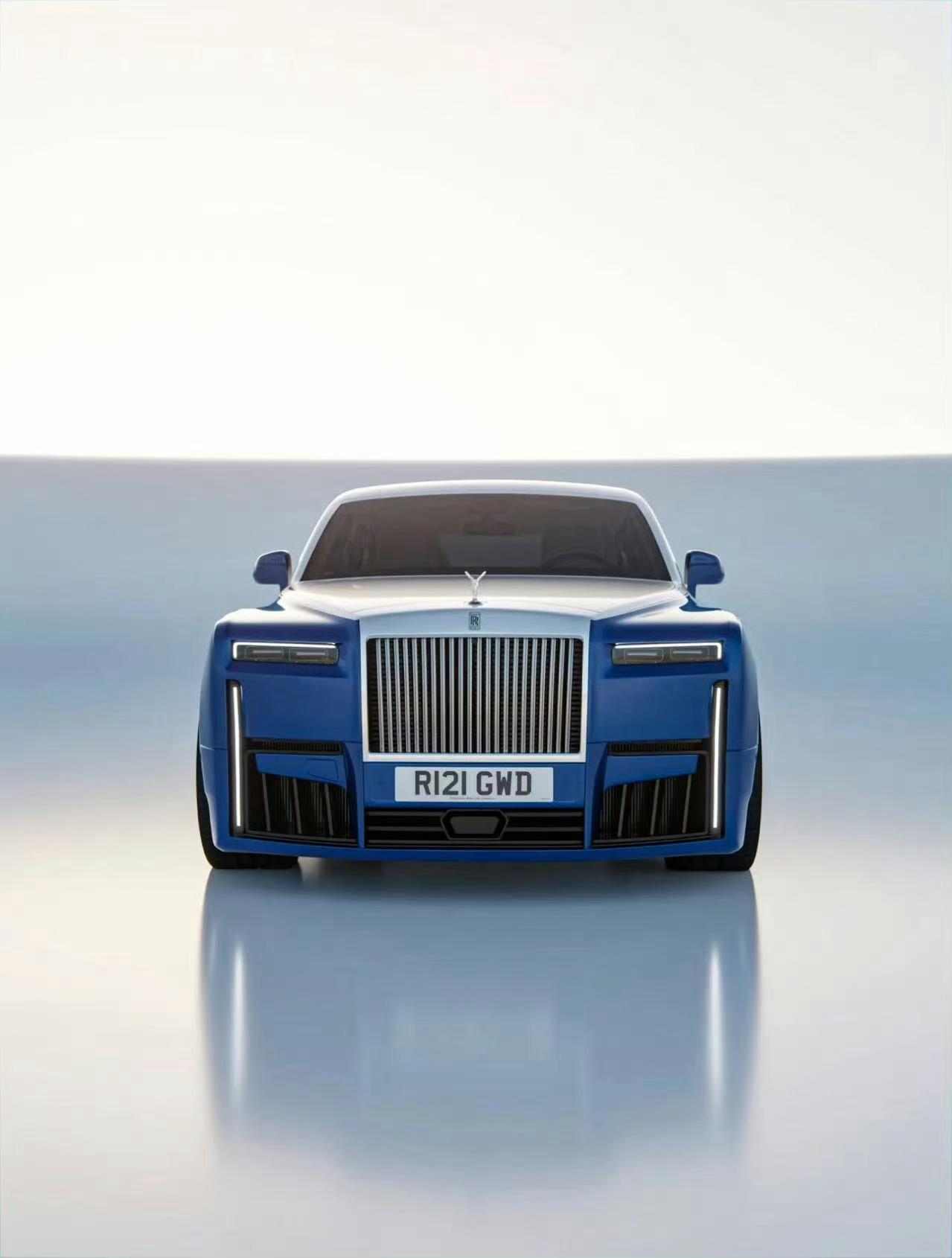 这是全新劳斯莱斯幻影，不得不说，尊和气场这块还得是劳，车灯处也能看出细节，就是这