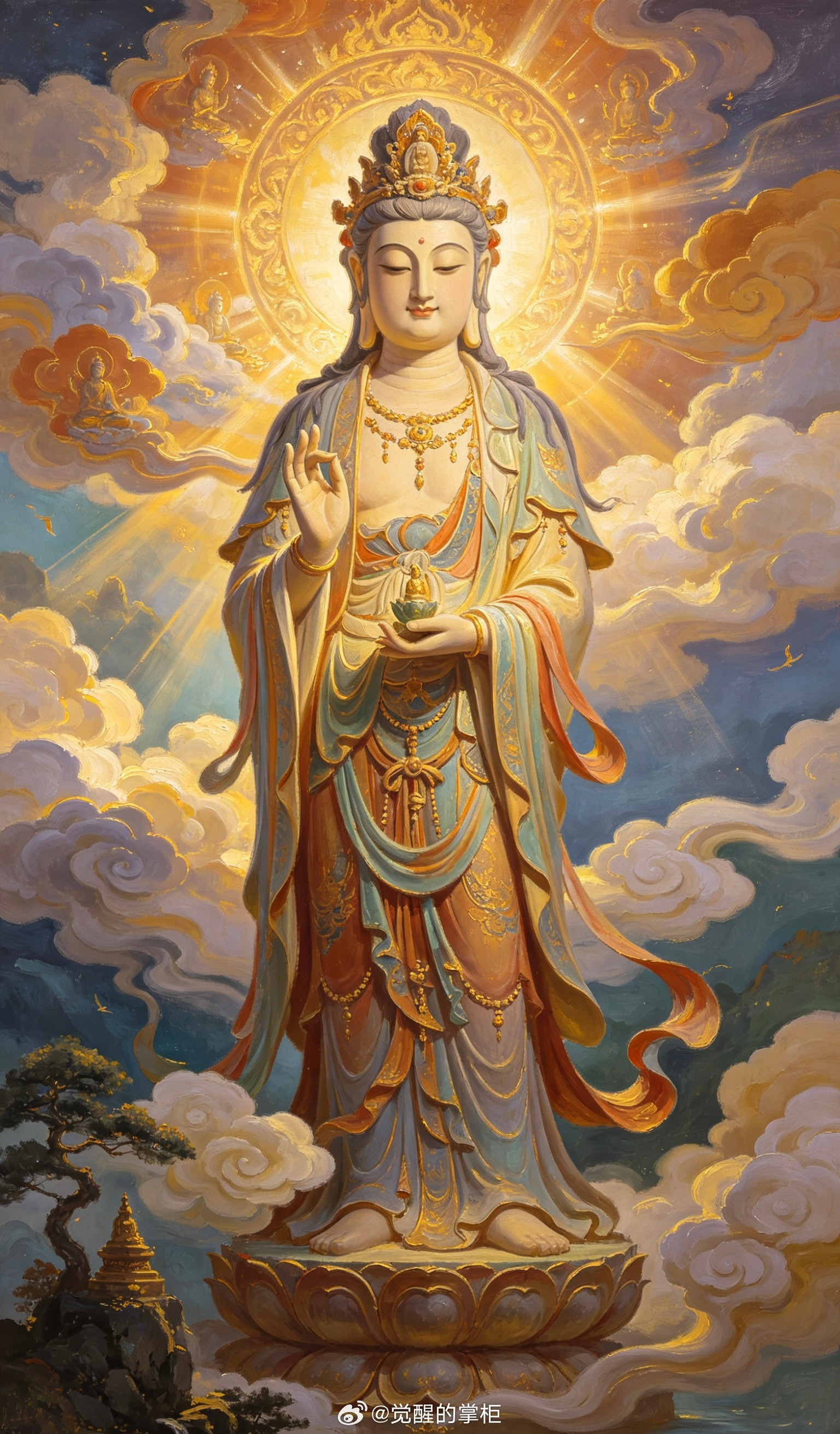 遇见观音，不要假装看不见，礼赞留下诸事顺遂。接住这份福报加持，菩萨会护佑你小人